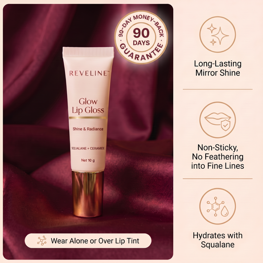 Reveline Glow Lip Gloss — benefits and 90-day money-back guarantee